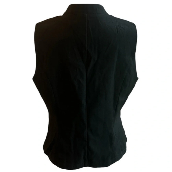 Vest Sleeveless Blazer Black 2 Button size M/L - Picture 4 of 13